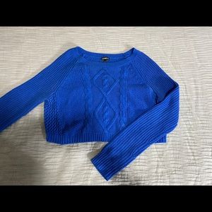 Express Small Women’s Cropped Blue Sweater
